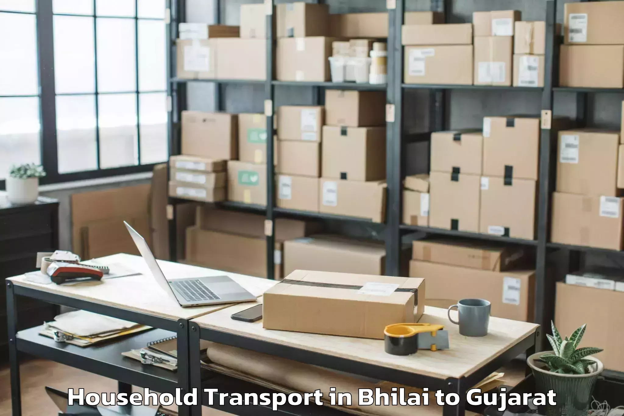 Professional Bhilai to Abrama Household Transport